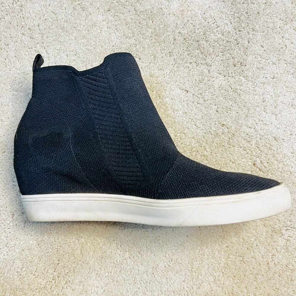 MIA Khloey Wedge Sneaker Women’s Size 9.5 M Black Pull On Knit Sock Comfort - Picture 7 of 9